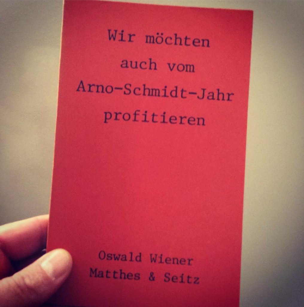 Wir möchten auch vom Arno-Schmidt-Jahr profitieren